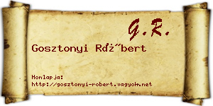 Gosztonyi Róbert névjegykártya